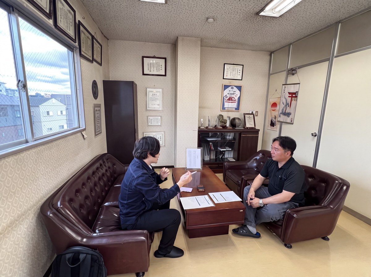 大竹順社長へのインタビューの様子