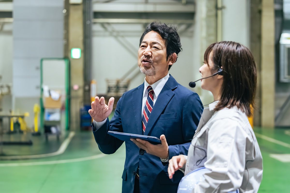 経営者への取材の様子